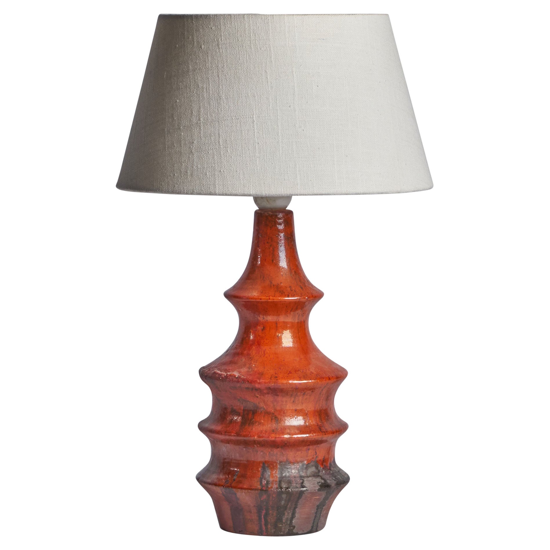Børge Wernonch, Table Lamp, Stoneware, Denmark, 1940s For Sale