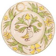 Retro French Ceramic Hand Painted Plate