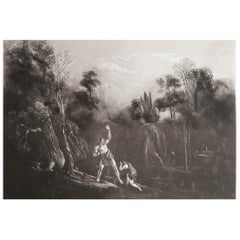 Mezzotint by John Martin, Adam Reproving Eve, Washbourne, 1853