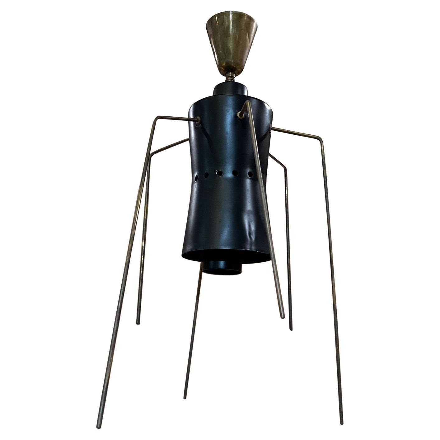 1960s Stilnovo Leggy Spider Chandelier Brass Pendant Lamp Italy For Sale