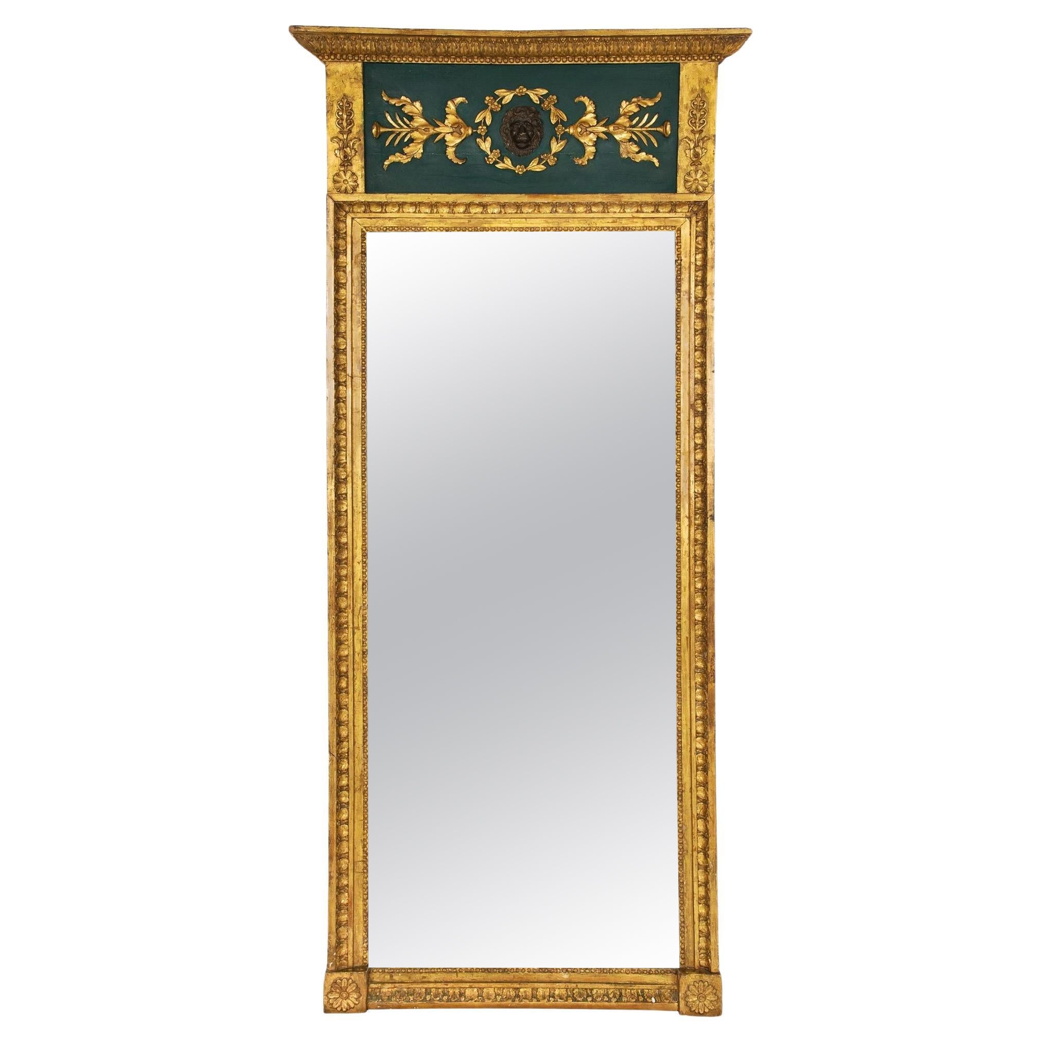 Regency Period Gilded Pier Mirror with Lion’s Mask, early 19th century For Sale