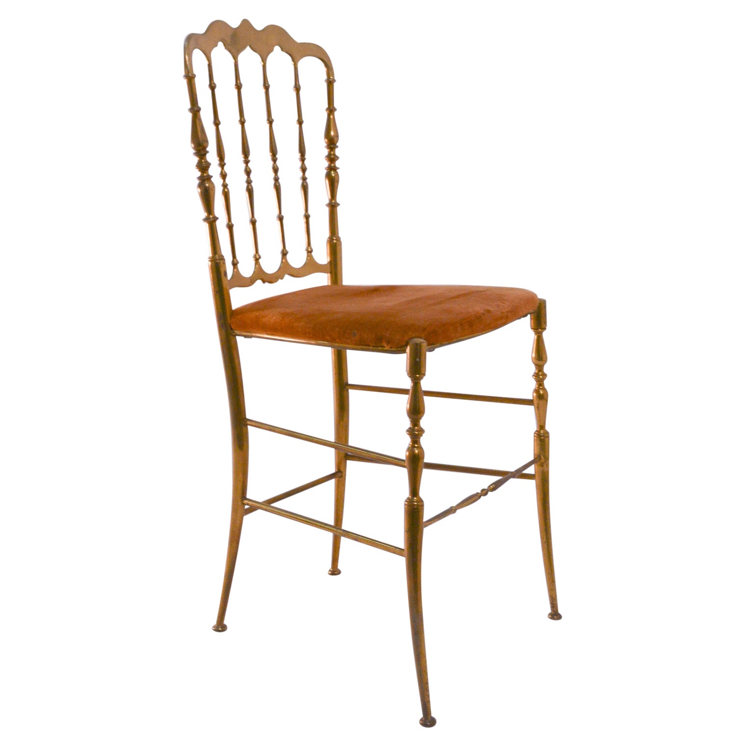 Italian Brass Chair For Sale