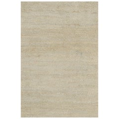 Rug & Kilim's Modern Rug in Solid Ivory Tone-on-tone Striae (Tapis moderne à rayures ivoire)