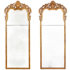 Very Fine Pair of English Giltwood Antique Wall Mirrors, 19th Century
