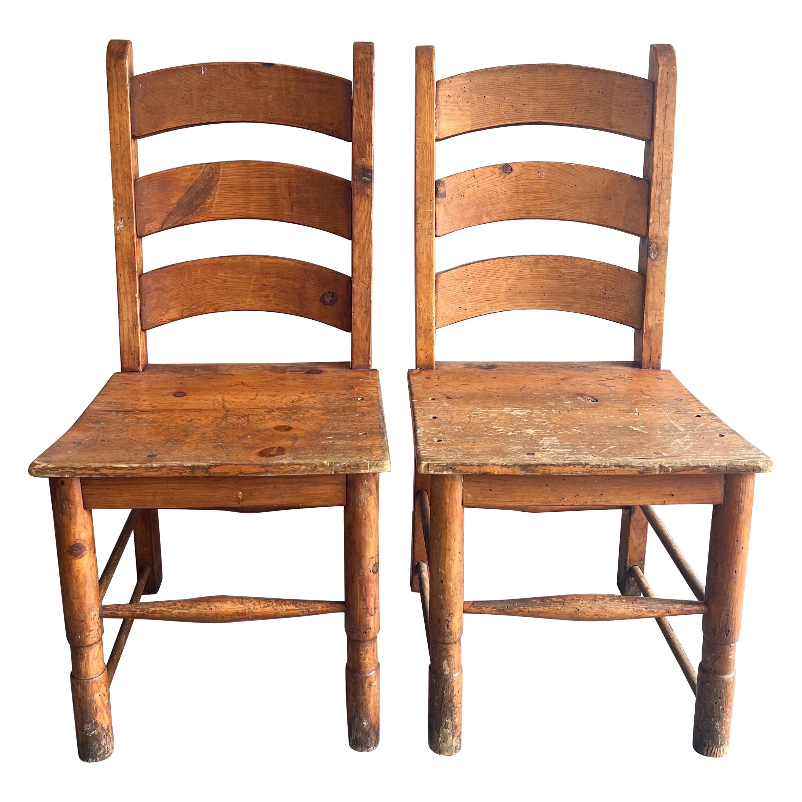 Pair of Early 20th Century Antique French Country Style Chairs