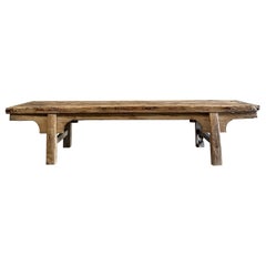 Table basse vintage en bois d'orme 18" de haut