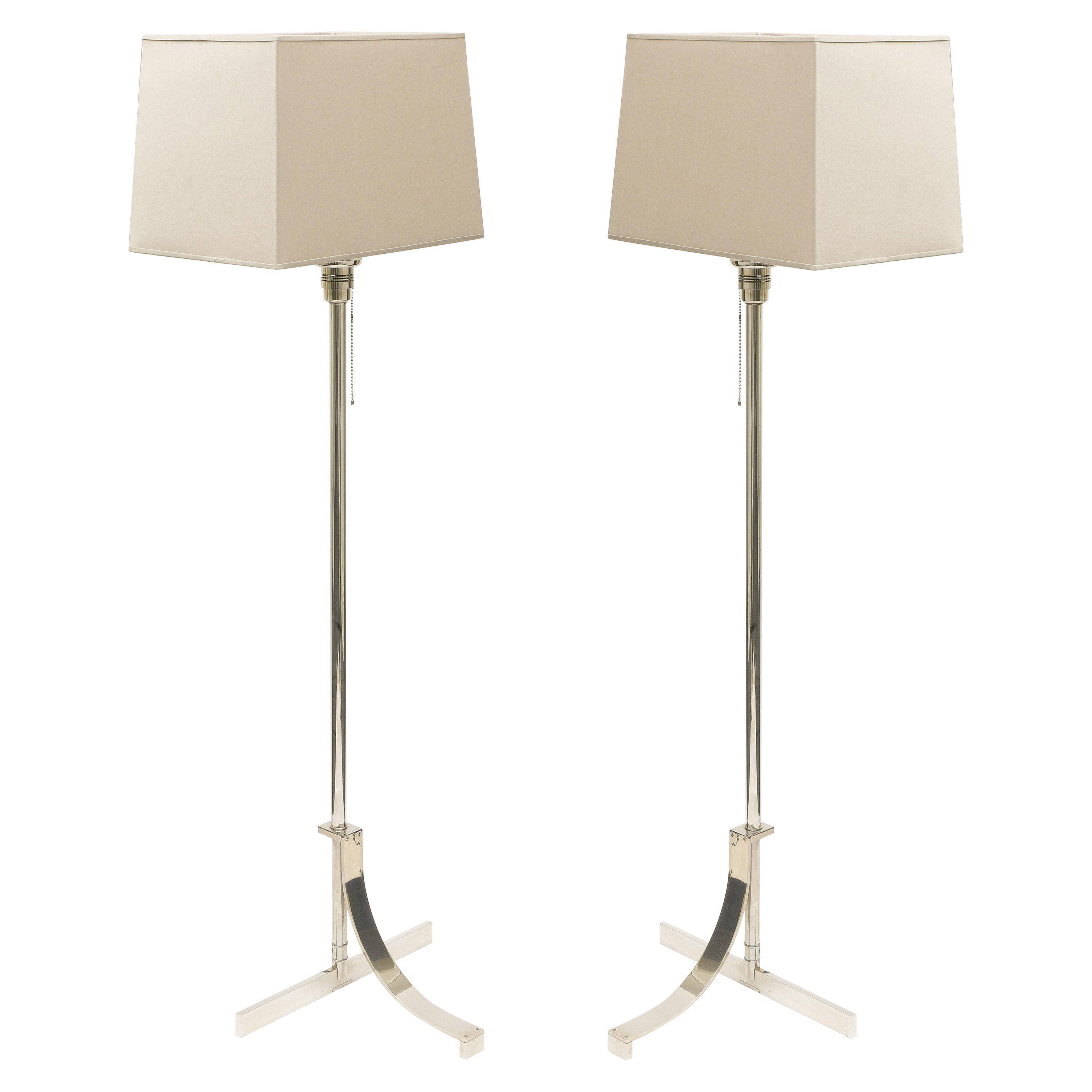 1940s Antique Pair of Standing Floor Lamps For Sale