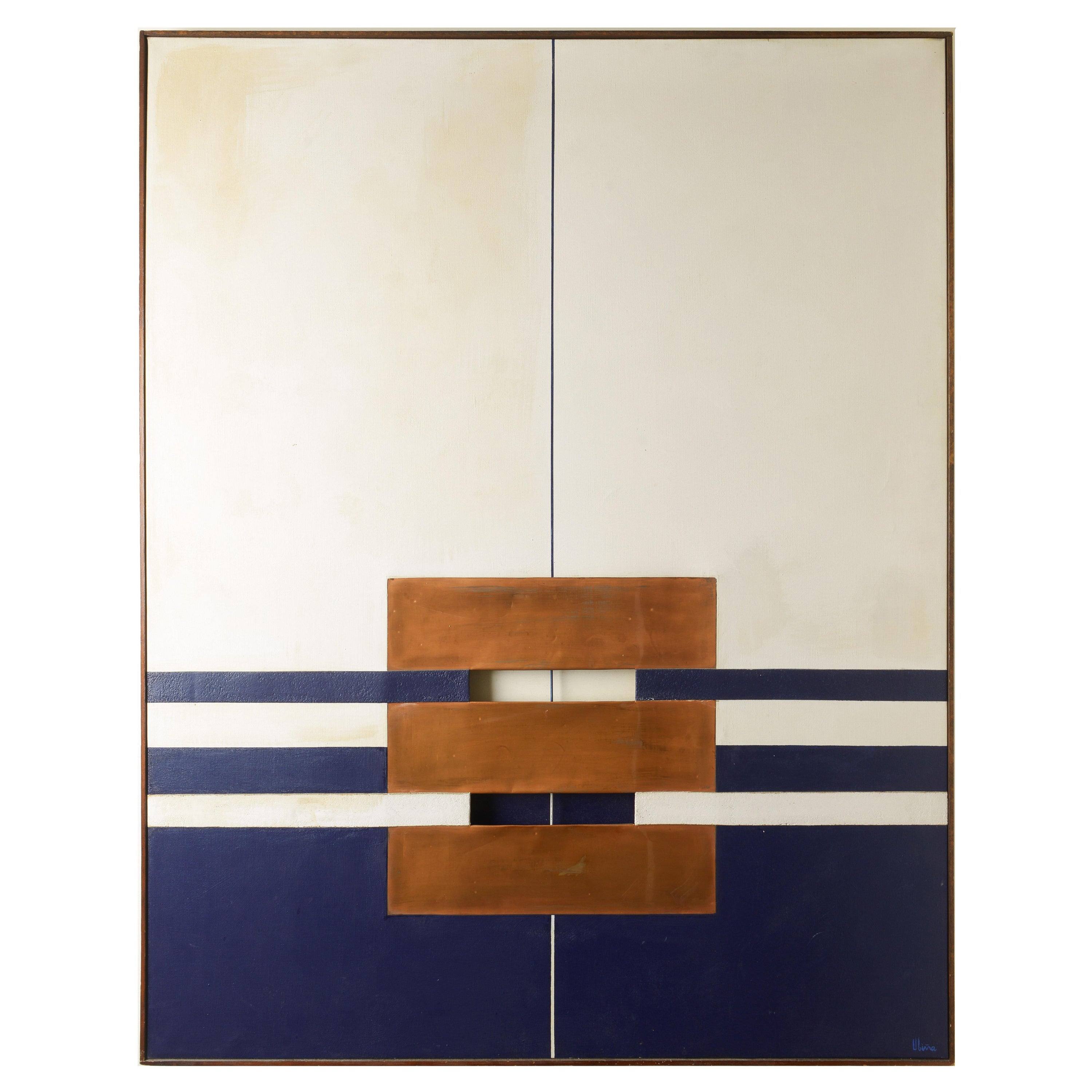 1960 Senen Ubina Pittura "Composizione 10 - 1969" in vendita
