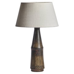 Carl-Harry Stålhane, Einzigartige Tischlampe, Steingut, Schweden, 1950er Jahre