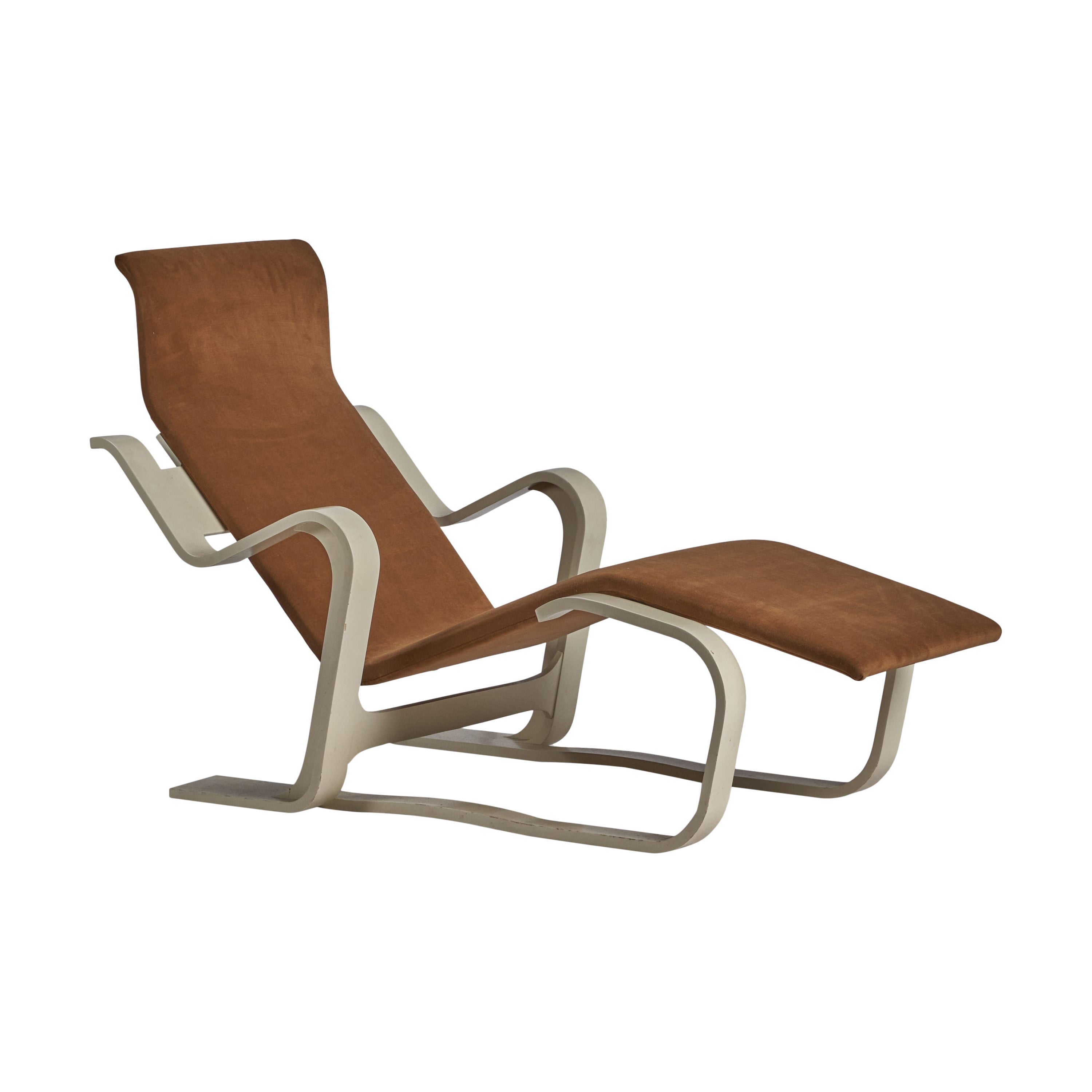 Chaise longue Marcel Breuer, bois, tissu, États-Unis, années 1960 en vente