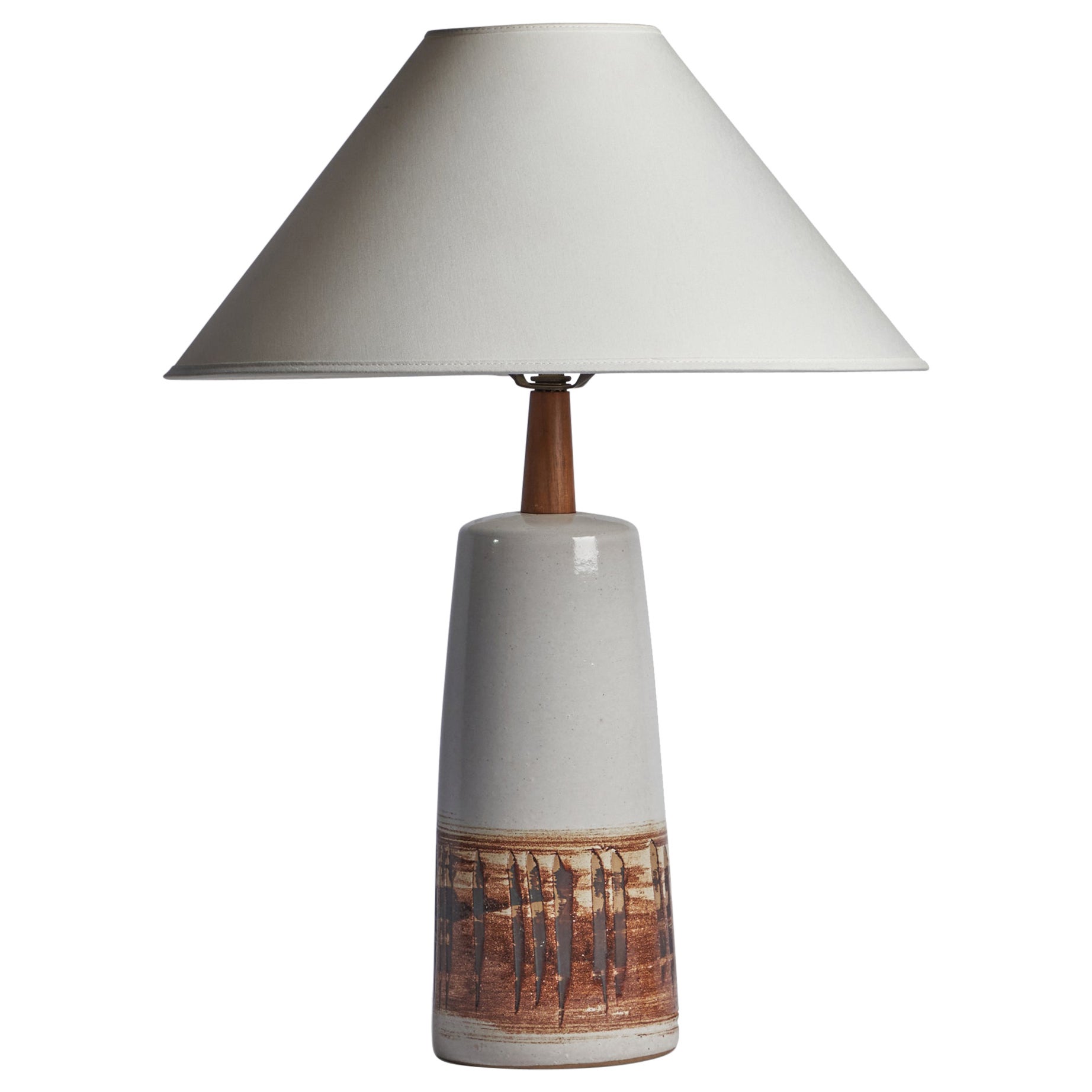 Jane & Gordon Martz, Table Lamp, Ceramic, Walnut USA, 1960s For Sale