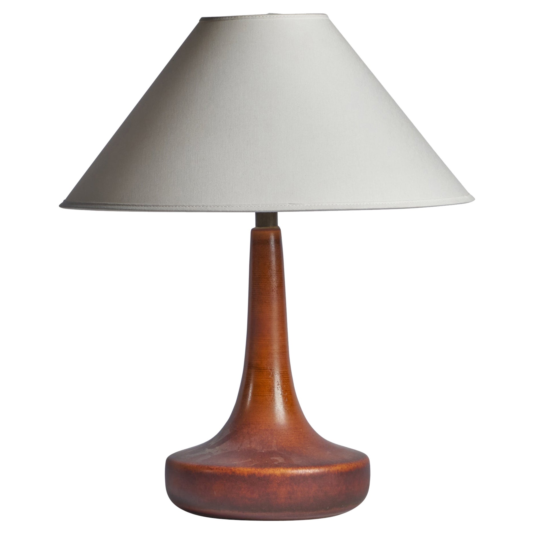 Lotte and Gunnar Bostlund, Table Lamp, Ceramic, Brass, Canada, 1960s For Sale