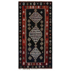 Rug & Kilim’s Afghan Tribal Kilim in Blue with Medallions and Geometric Patterns