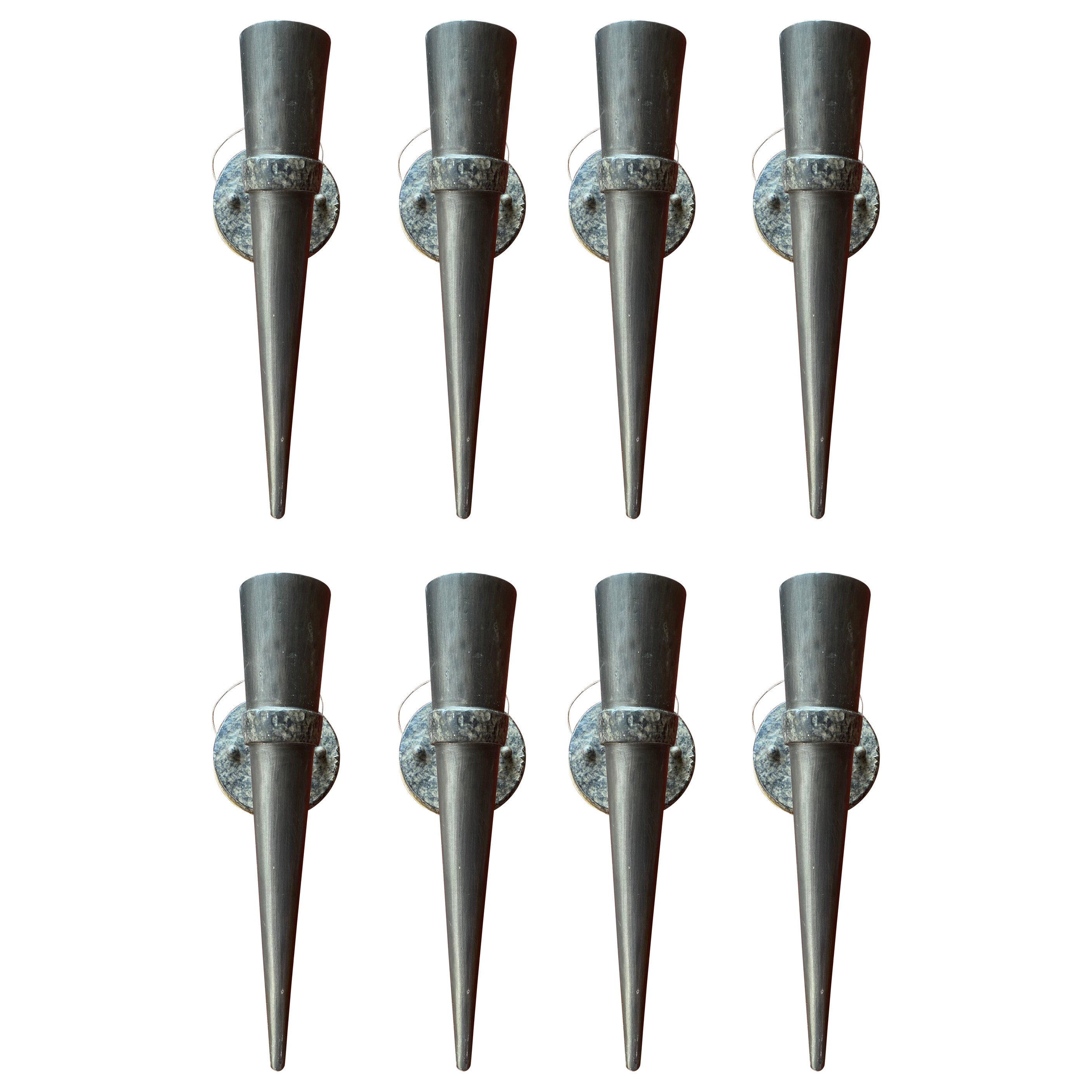 Set Of Eight Mediaeval Bronze Sconces, Great For A Wine Cellar. Priced per sconc For Sale