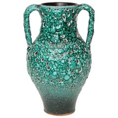 Art Pottery Vase or Urn Glazed Emerald Green