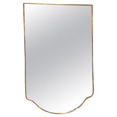 Used Italian Brass Wall Mirror 1980s