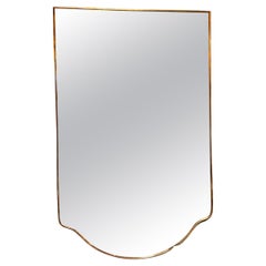 Vintage Italian Brass Wall Mirror 1980s