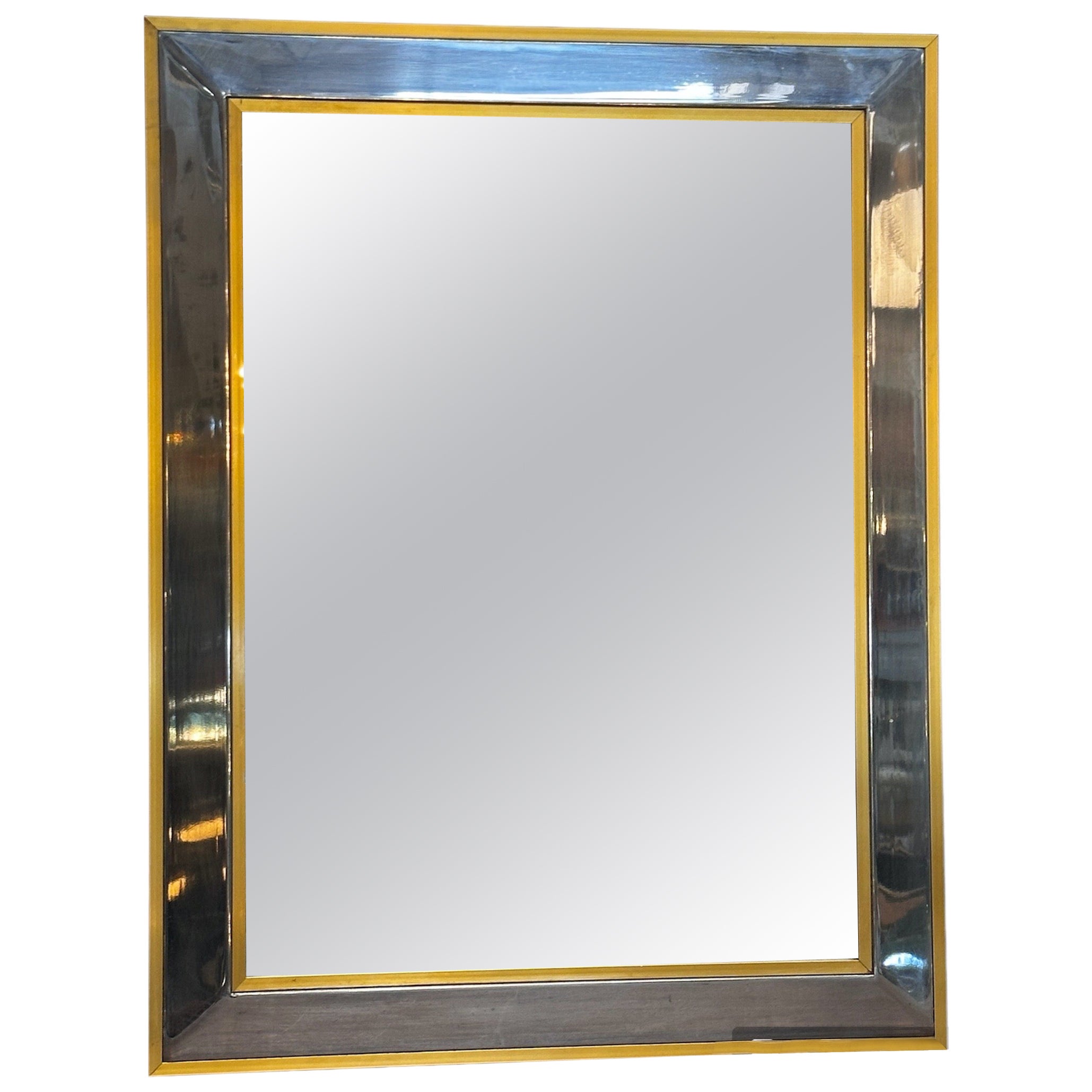 Vintage Italian Rectangular Wall Mirror 1980s For Sale