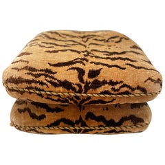 Vintage 1960's Italian Scalamandré Le Tigre Stacked Cushion Ottoman