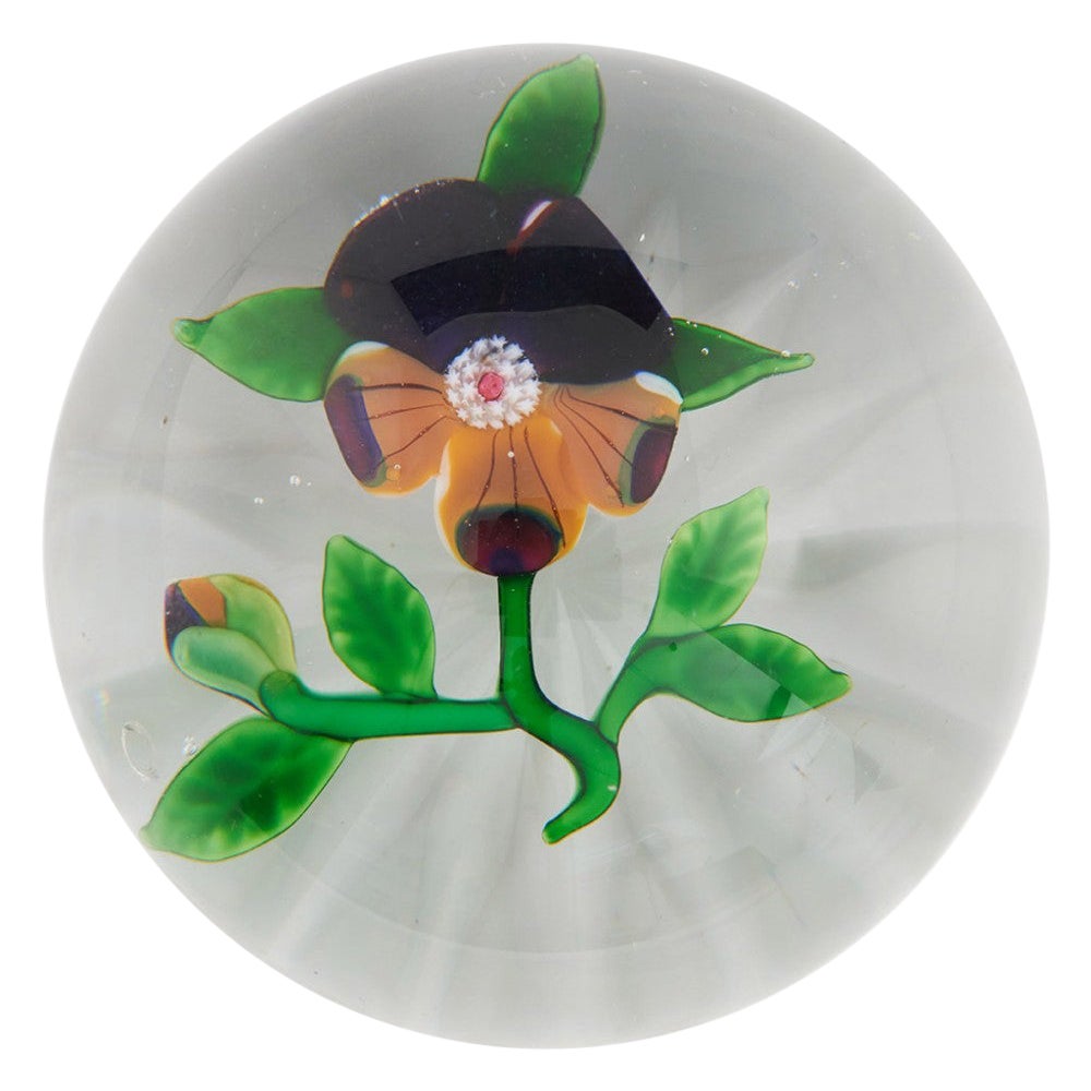 An Antique Baccarat Pansy Paperweight c1880 For Sale