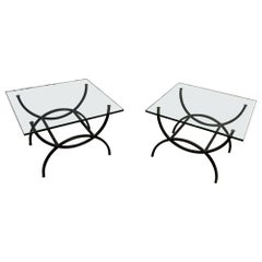 Pair of Black Lacquered Side Tables. French Work. Circa 1950
