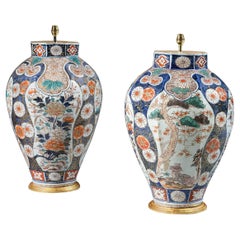 Großes Paar achteckige, achteckige Imari-Tischlampen aus dem 18. Jahrhundert