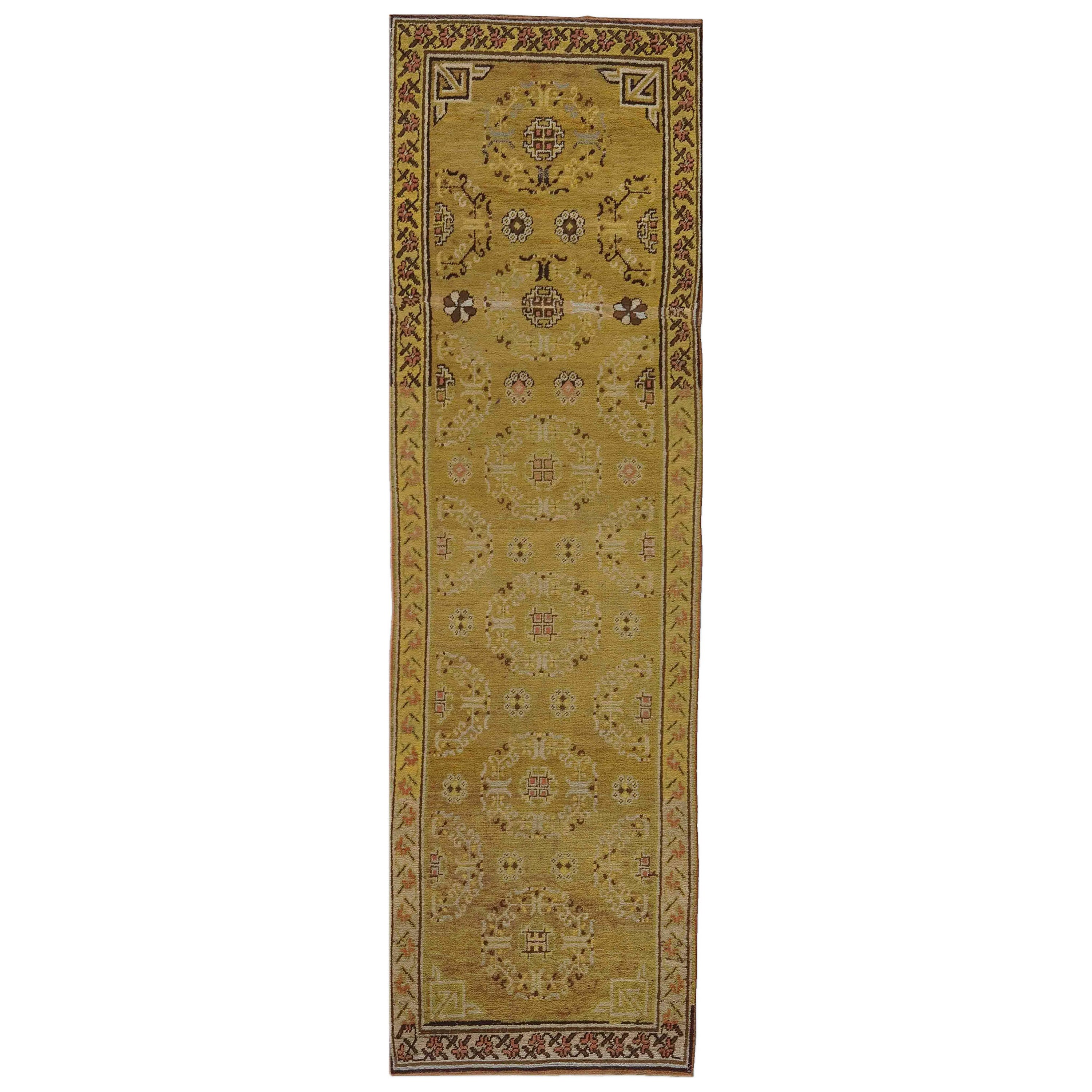 Vintage Samarkand 'Khotan' Gold Yellow Rug