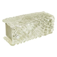 Small Italian Murano Glass & crome plated metal wall/ceiling lamp, 1960/70s