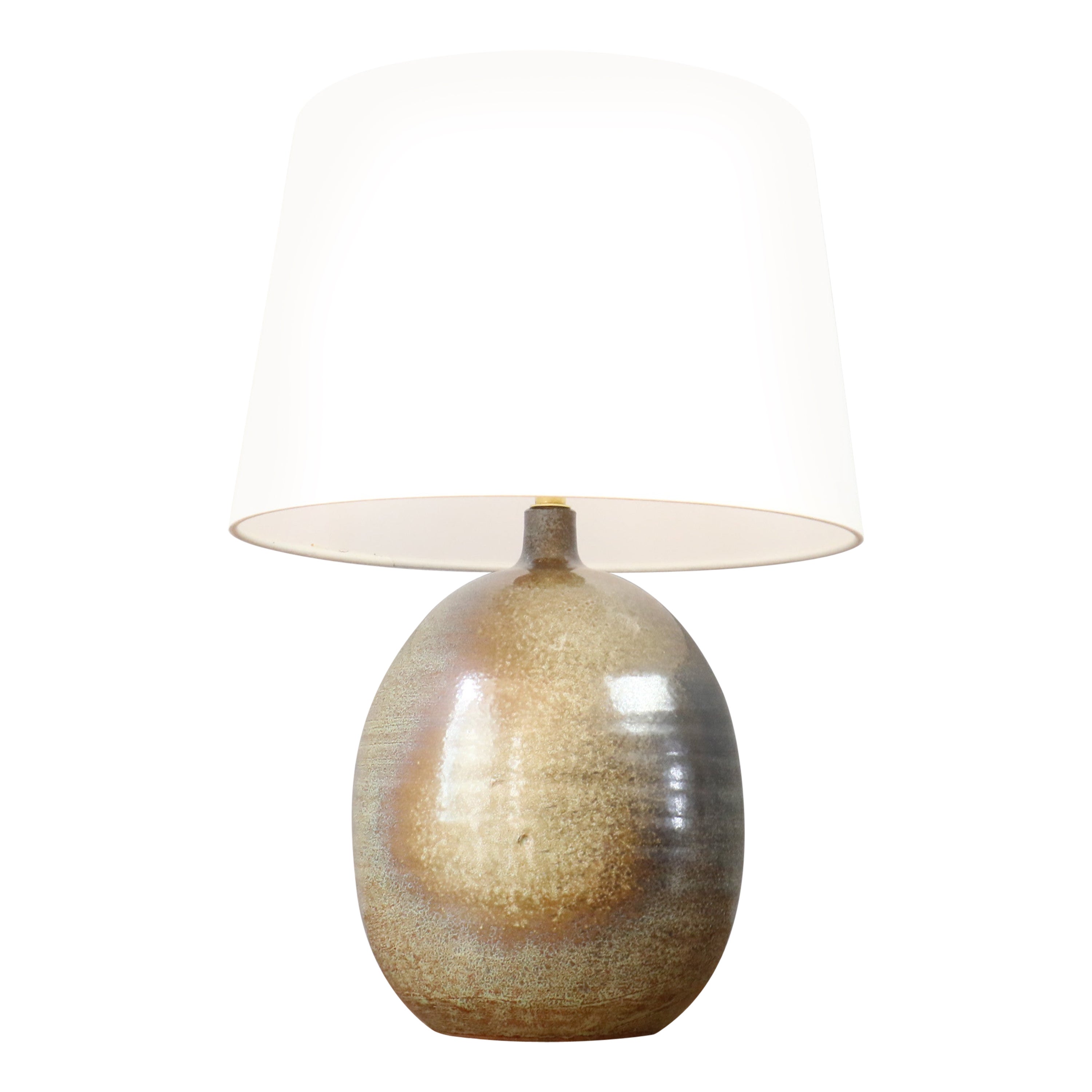 Französische Keramiklampe von Roland Zobel, 1960, Epoche Capron, Jouve, Ruelland