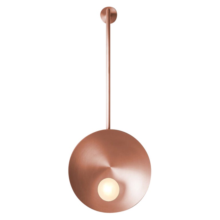 Oyster Brushed Copper Wall Mounted Lamp With Rod by Carla Baz