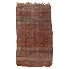 Red with Diamond Snowflakes Moroccan Rug