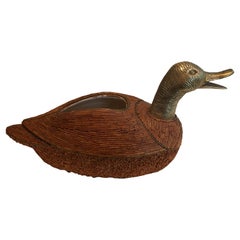 Duck Vide-Poche in Ceramic and Brass. Circa 1970