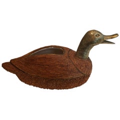Vide-Poche mit Enten aus Keramik und Messing. CIRCA 1970