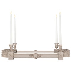 French Mid 19th Century Louis XVI St. Silver Plated & Mirror Centerpiece Plateau