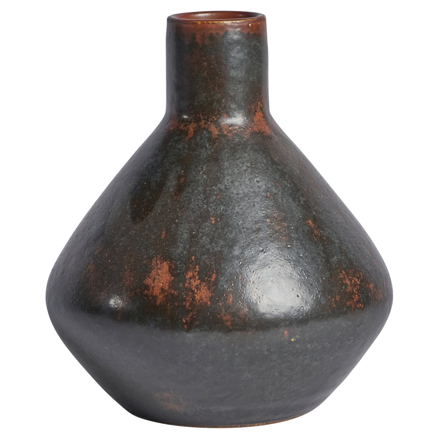 Carl-Harry Stålhane, Unique Vase, Stoneware, Sweden, 1950s For Sale