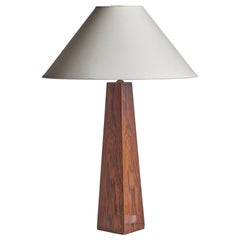 Designer suédois, lampe de table, bois de rose, Suède, années 1950