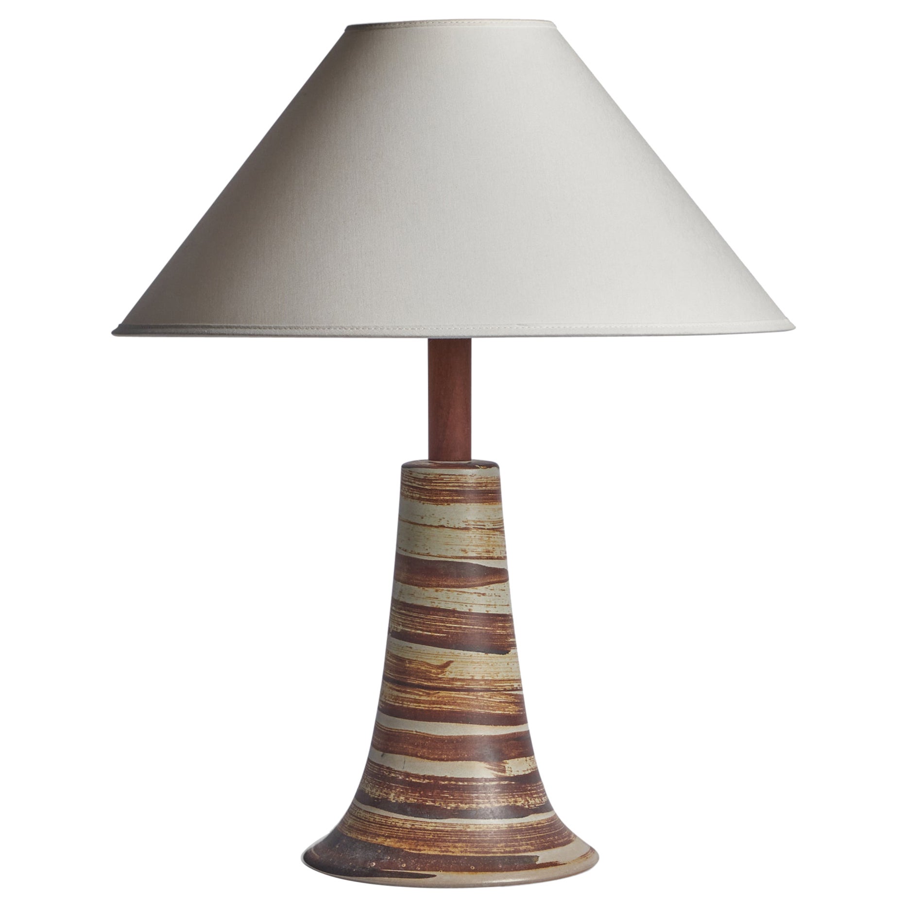 Jane & Gordon Martz, Table Lamp, Ceramic, Walnut, USA, 1960s