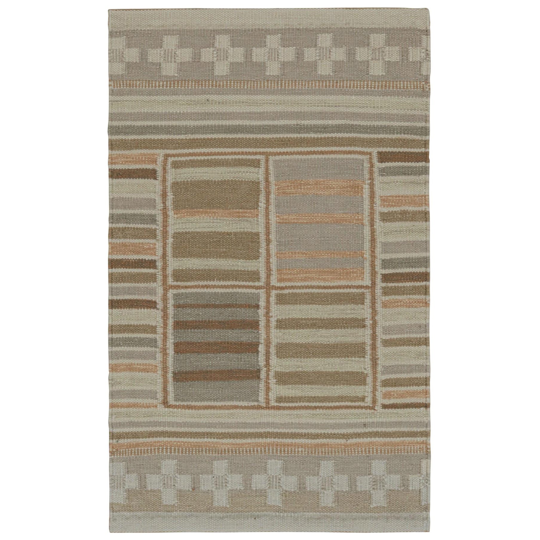 Rug & Kilim’s Scandinavian Kilim and Scatter Rug with Geometric Patterns