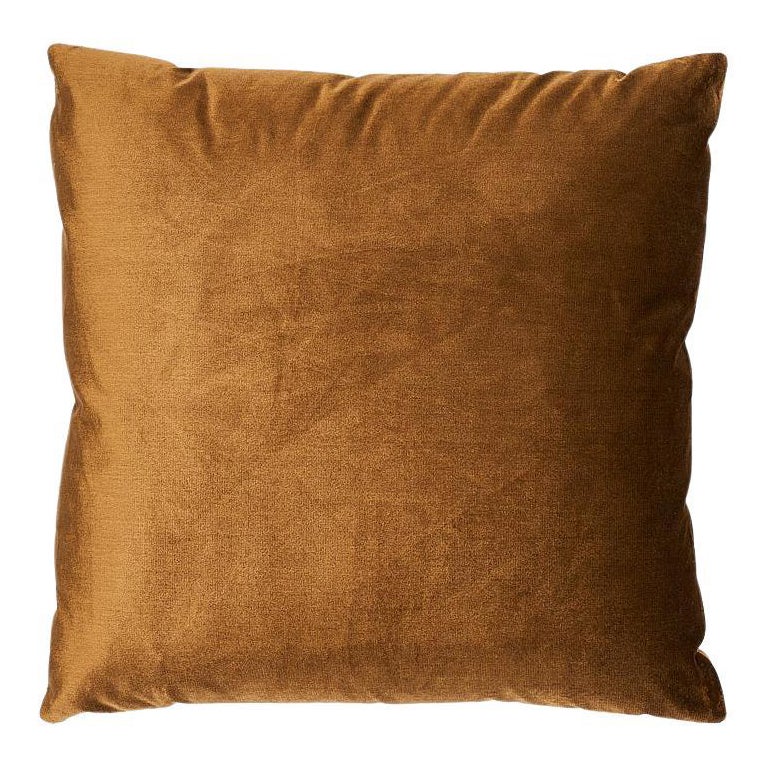 Schumacher Venetian Silk Velvet in Mink 24" Pillow For Sale