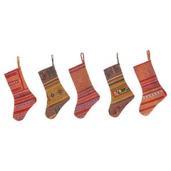 Vintage A Set of 5 Hmong Christmas Stockings