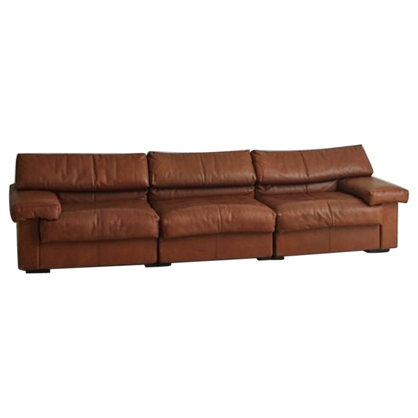 ‘Erasmo’ Leather Sofa With Ottoman by Afra + Tobia Scarpa for B&b Italia, 1980s