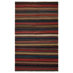 Retro Afghan Tribal Kilim Rug with Colorful Stripes, from Rug & Kilim