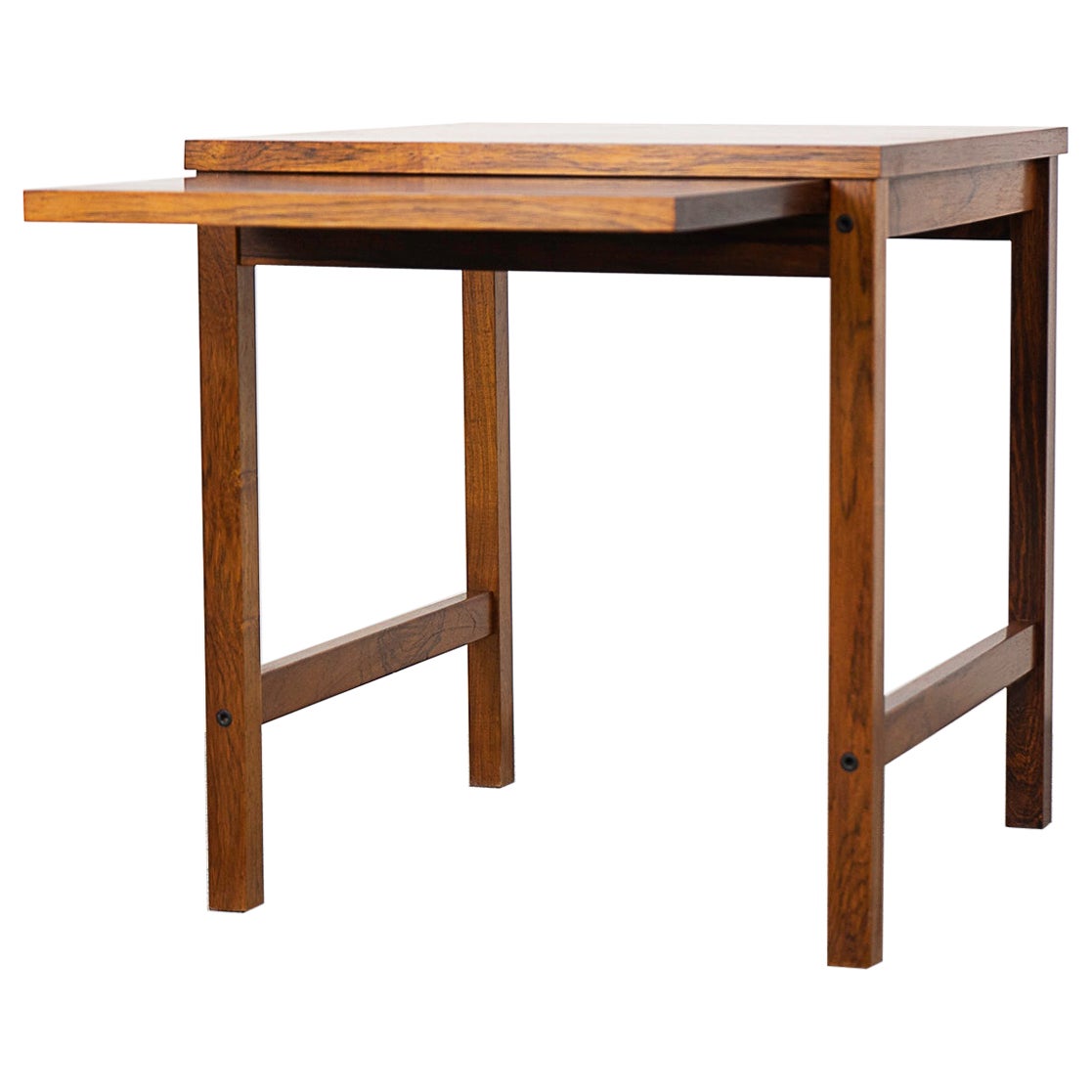 Danish Mid-Century Modern Rosewood Side Table with Pull Out For Sale