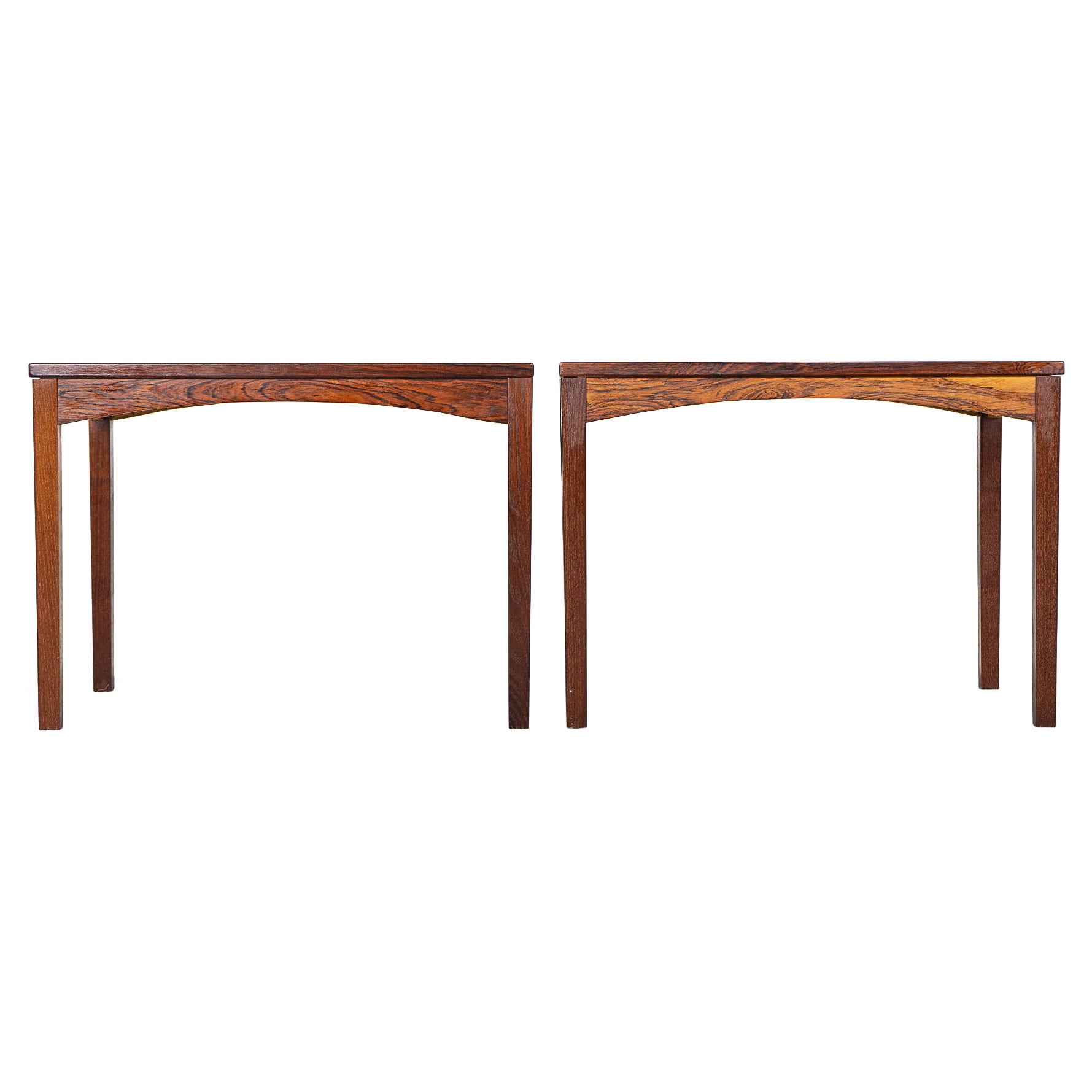 Danish Mid-Century Modern Rosewood Side Table Pair