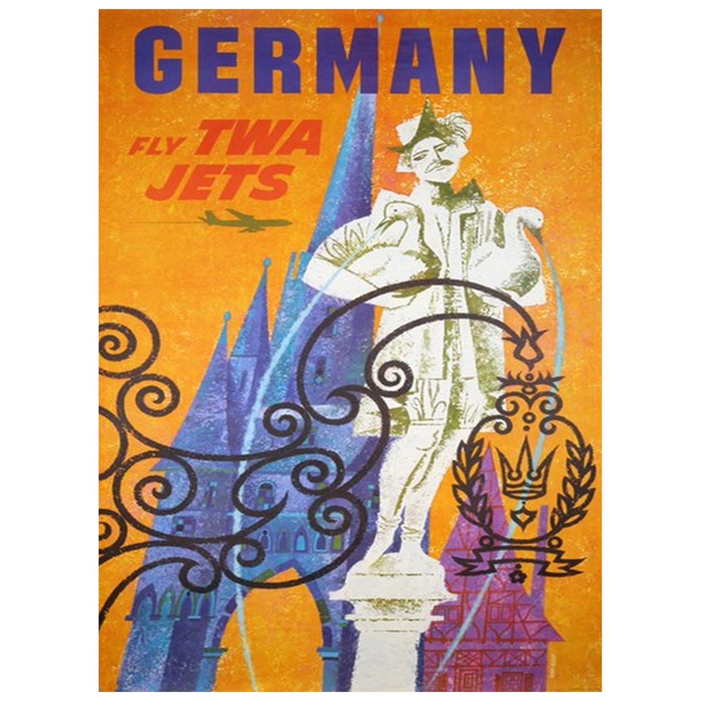1959 TWA - Germany Original Vintage Poster