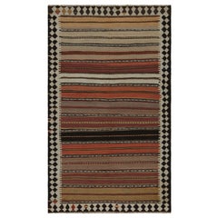 Afghanischer Stammeskunst-Kelim-Teppich im Vintage-Stil mit geometrischen Streifen, von Rug & Kilim 