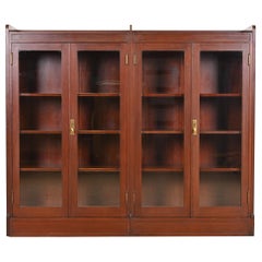 Used Stickley Style Arts and Crafts Solid Mahogany Double Bookcase, 1920s