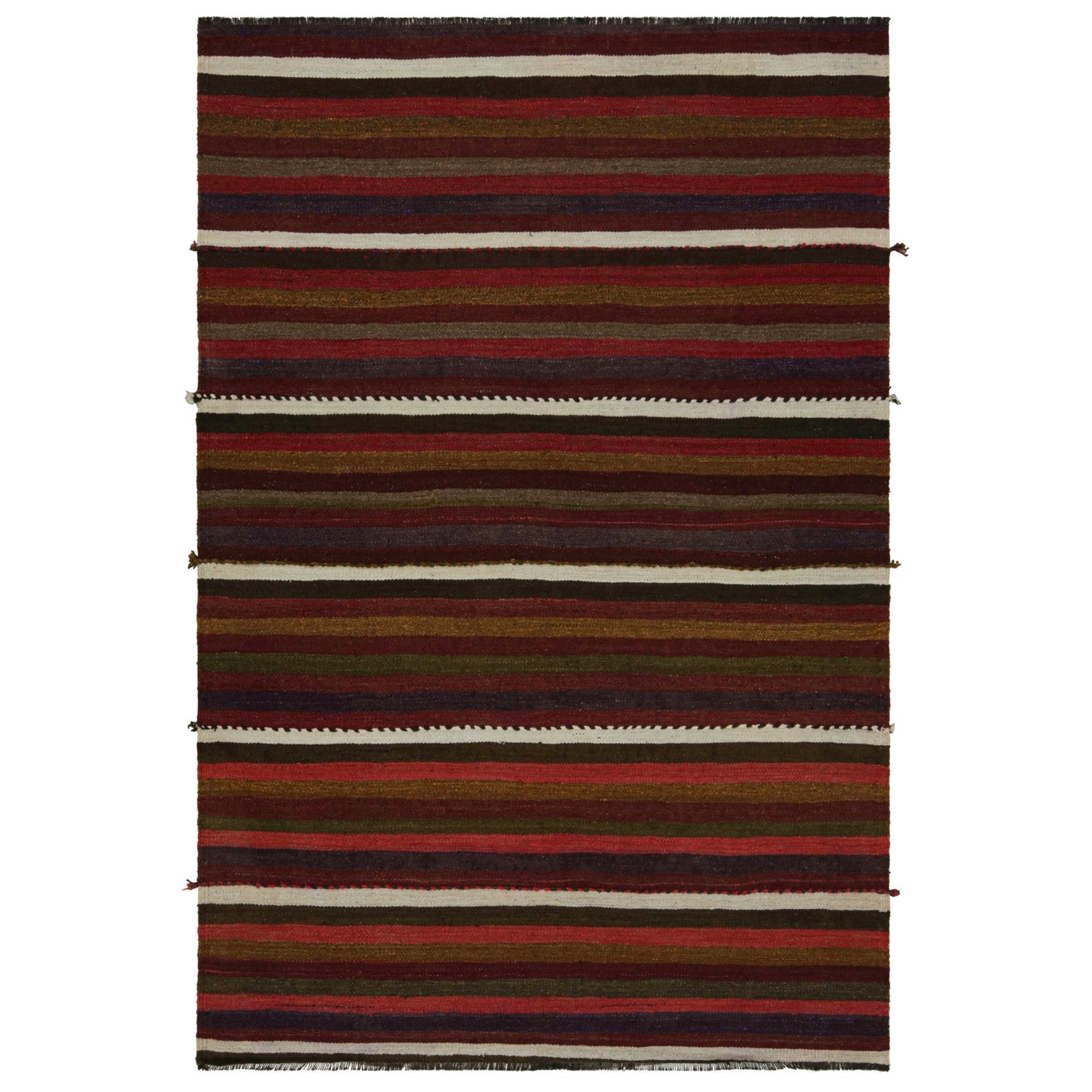 Vintage Afghan Tribal Kilim Rug with Colorful Stripes, from Rug & Kilim For Sale