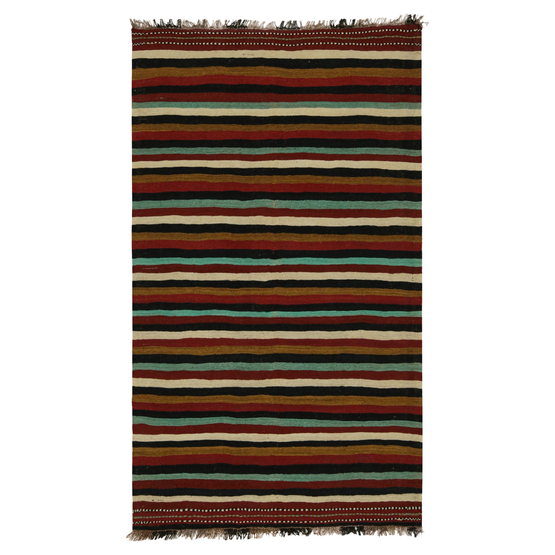 Vintage Afghan Tribal Kilim Teppich mit bunten Streifen, von Rug & Kilim  im Angebot