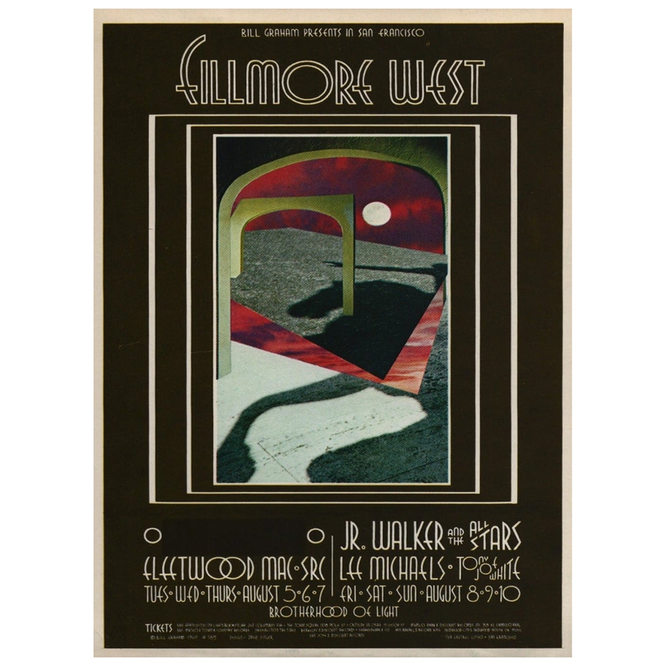 Affiche vintage originale Fleetwood Mac - Fillmore West, 1969 en vente